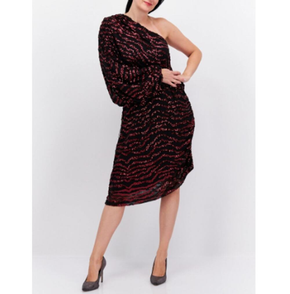 CITY CHIC Women's Ruby Sequin Stripe Mini Dress Size M/18